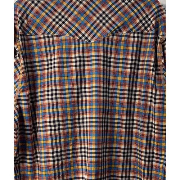 Bugatchi ShapedFit XL Men's Plaid Long Sleeve Snap Front Shirt TopStitch Western - Picture 6 of 14